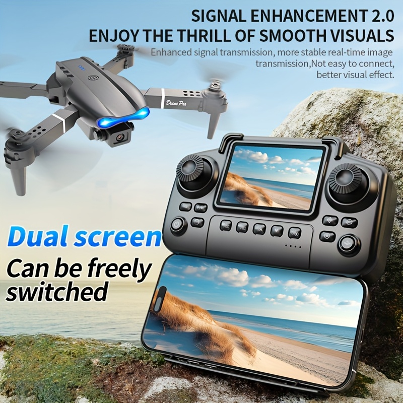 E99 PRO MAX：デュアルHDカメラ、画面付きリモコン - Drone Kit Beginner のレビューと価格